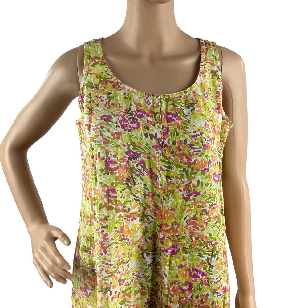 J Jill Love Linen Shift Dress Multicolor Floral Summer Size XS - Picture 2 of 7